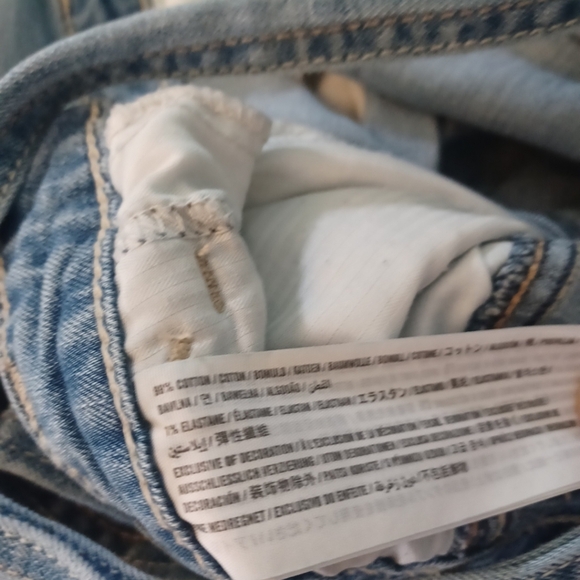 Hollister Denim Boyfriend Overalls Womens Large 36"X 24" Thrashed Jeans - Picture 10 of 11